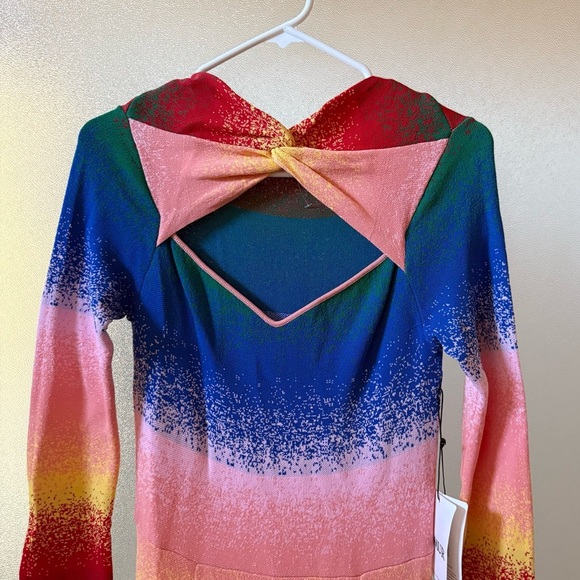 🆕 AMUR Vivian Rainbow Knit Midi Dress Sz M - Picture 5 of 8